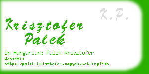 krisztofer palek business card